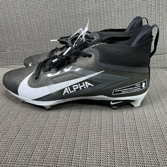 Nike Alpha Menace 4 Agility X Mens Size 14.5 Black & White Football Cleats main image 8